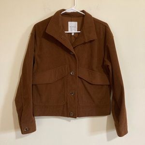 Avec Les Filles Brown Corduroy Button-Up Jacket